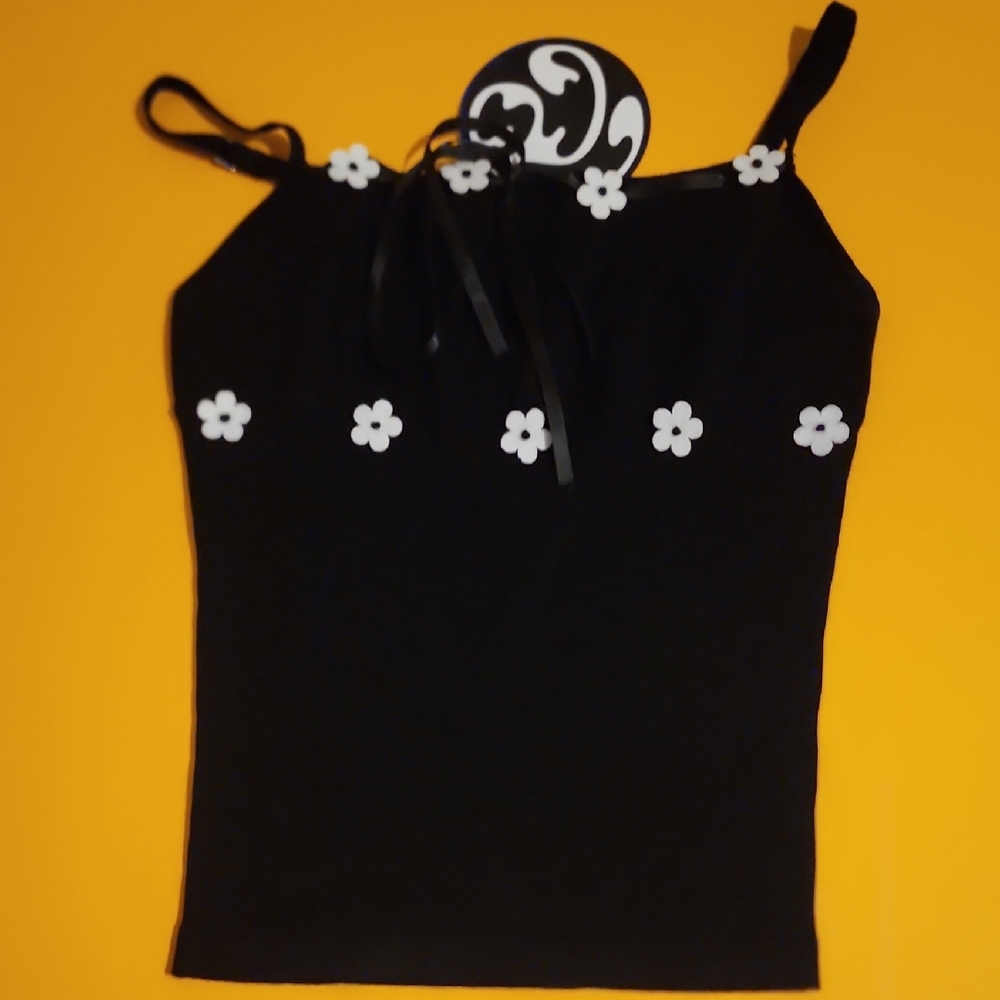 Black Floral Women's Top